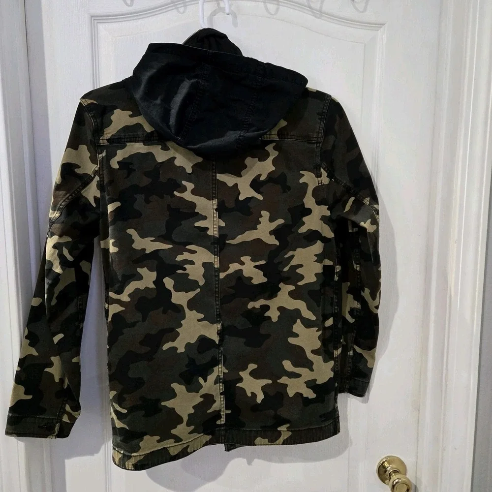 Mens George Camo Jacket With Hood Size Small Hunting, Streetwear